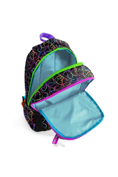 Coral High Multicolored Heart Patterned School Bag 23670