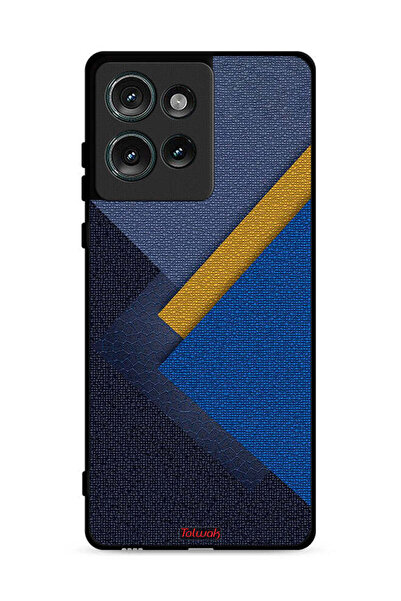 Tolwak غطاء حماية لهاتف موتورولا إيدج 50 بنقشة مثلثات جلدية