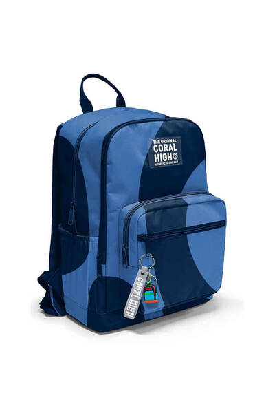 Coral High Navy Blue Patterned School Bag 23688