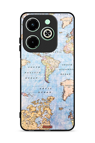 Tolwak غطاء حماية لهاتف Infinix Hot 40i 4G بتصميم خريطة العالم