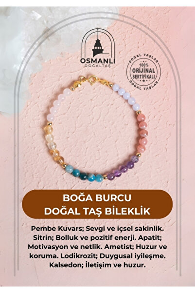 OSMANLI DOĞAL TAŞ Certified Taurus Natural Stone Bracelet