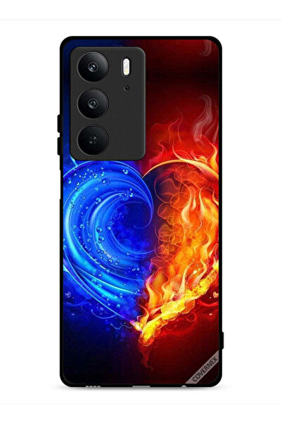 Covernex غطاء حماية لهاتف Realme C75 4G بخلفية قلب النار والماء