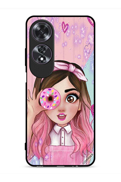 Covernex غطاء حماية لهاتف Oppo A60 برسومات فتاة محبة للدونات