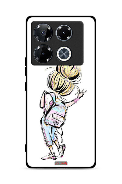 Tolwak غطاء حماية لهاتف Infinix Note 40 Pro Plus 5G، رسمة فتاة العودة إلى الم...
