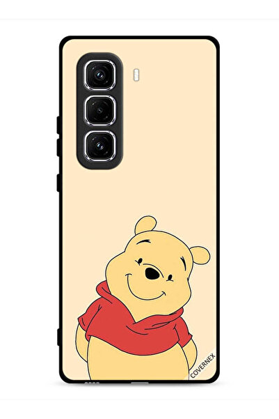 Covernex غطاء حماية لهاتف Infinix Hot 50 Pro 4G بتصميم الدب في وضع السعادة