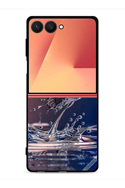Covernex غطاء حماية لهاتف Samsung Galaxy Z Flip7 بنقشة قطرات الماء على شكل فراشة