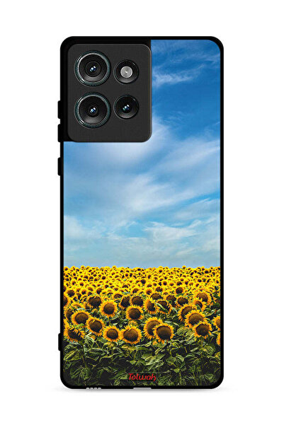 Tolwak غطاء حماية لهاتف موتورولا إيدج 50 بطبعة عباد الشمس تحت السماء