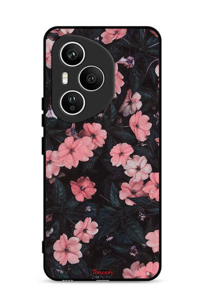 Tolwak غطاء حماية لهاتف Honor 400 Pro بلون الخوخ والورود الصغيرة