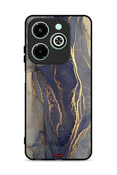 Tolwak غطاء حماية لهاتف Infinix Hot 40i 4G بنقشة رخامية لامعة