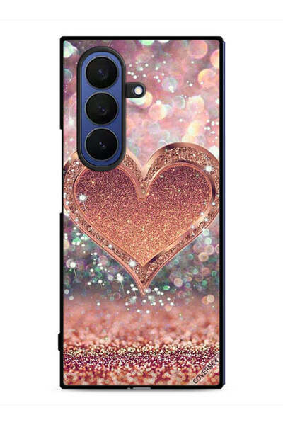 Covernex غطاء حماية لهاتف سامسونج جالاكسي زد فولد 7 براق على شكل قلب