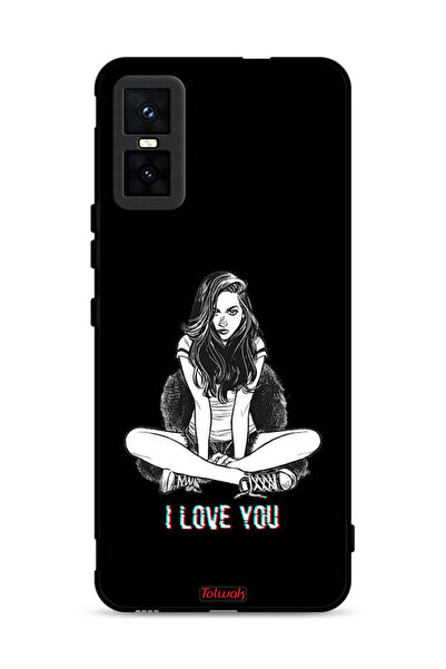 Tolwak غطاء حماية لهاتف Infinix GT 30 Pro برسومات "أحبك"