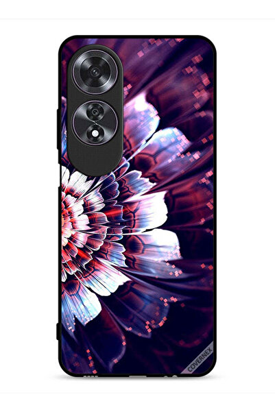 Covernex غطاء حماية لهاتف Oppo A60 مع زهرة كبيرة منعكسة على الجانب الأيسر
