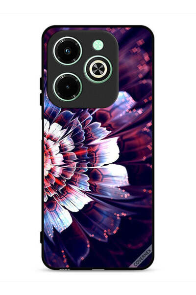 Covernex غطاء حماية لهاتف Infinix Hot 40i 4G مزين بزهرة كبيرة عاكسة على الجان...