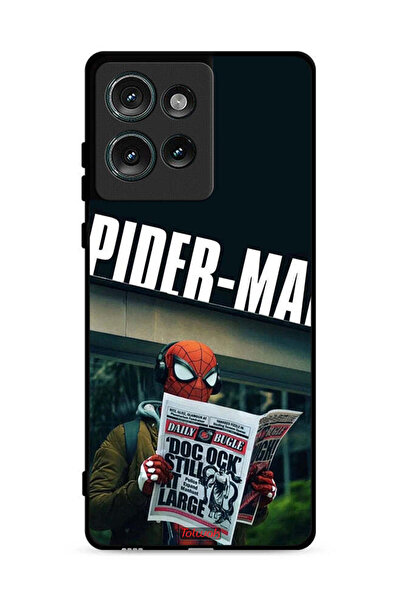 Tolwak غطاء حماية لهاتف موتورولا إيدج 50 - سبايدرمان يقرأ جريدة