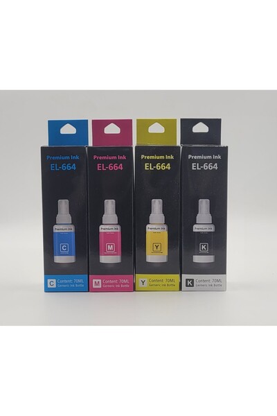 EPSON T664 CMYK 4lu set Muadil Mürekkep Takım – 70 ml
