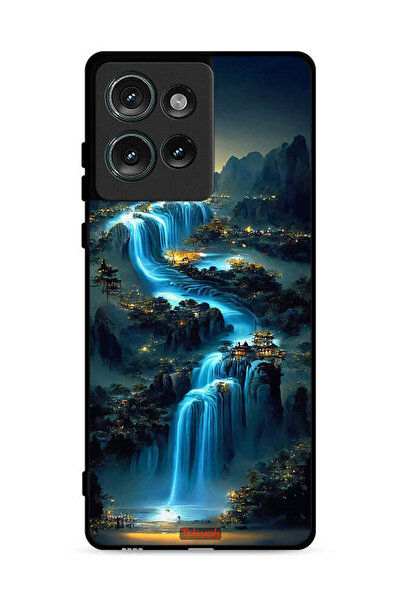 Tolwak غطاء حماية لهاتف موتورولا إيدج 50 بتصميم شلال فني