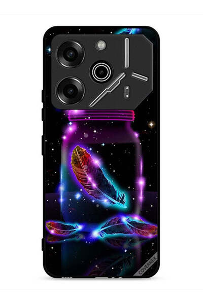 Covernex غطاء حماية لهاتف تكنو بوفا 6 برو 5G بنقشة ريش في جرة