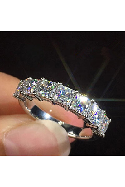 Choice 6 T0081 خواتم هويتان فاشون برنسيس مربعة مرصعة بالكريستال ومرصعة بالزرك...