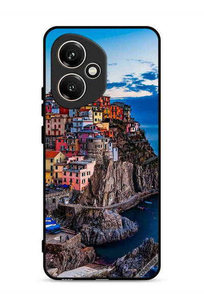 Covernex غطاء حماية لهاتف Honor 400 بنقشة منازل ملونة على البحر