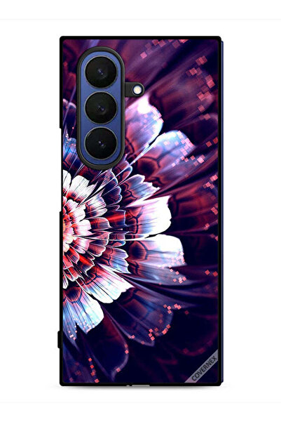 Covernex غطاء حماية لهاتف Samsung Galaxy Z Fold7 مع زهرة كبيرة منعكسة على الج...