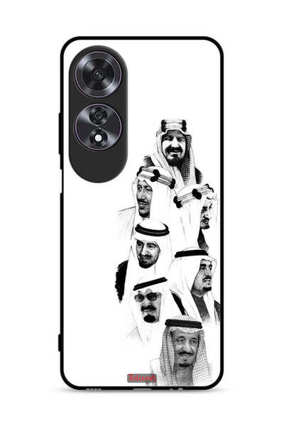 Tolwak غطاء حماية لهاتف Oppo A60 - فن ملوك السعودية - أبيض وأسود
