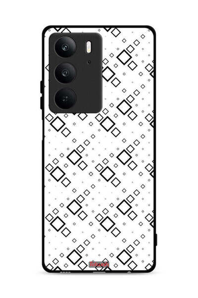 Tolwak غطاء حماية لهاتف Realme C75 4G بتصميم مربع تجريدي فني رقمي