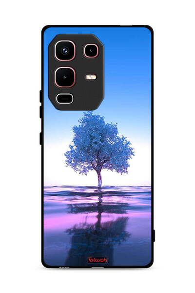 Tolwak غطاء حماية لهاتف Infinix Note 50s بتصميم شجرة نيون وانعكاس مائي فني رقمي