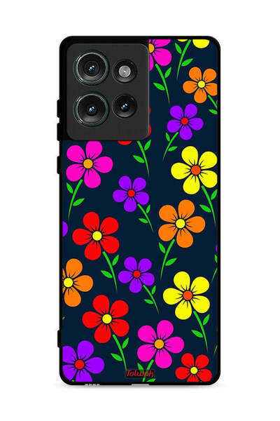Tolwak غطاء حماية لهاتف موتورولا إيدج 50 - زهور ملونة
