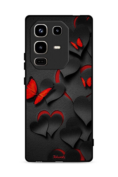 Tolwak غطاء حماية لهاتف Infinix Note 50 Pro 4G بنقشة قلوب وفراشات