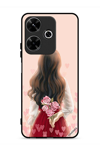Covernex غطاء حماية لهاتف شاومي ريدمي 13 4G، فتاة تخفي زهورًا