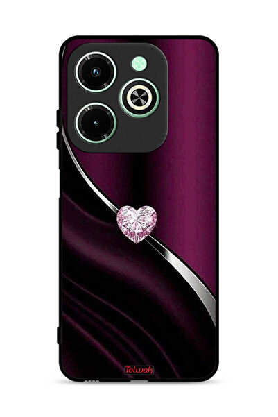 Tolwak غطاء حماية لهاتف Infinix Hot 40i 4G بتصميم قلب ماسي