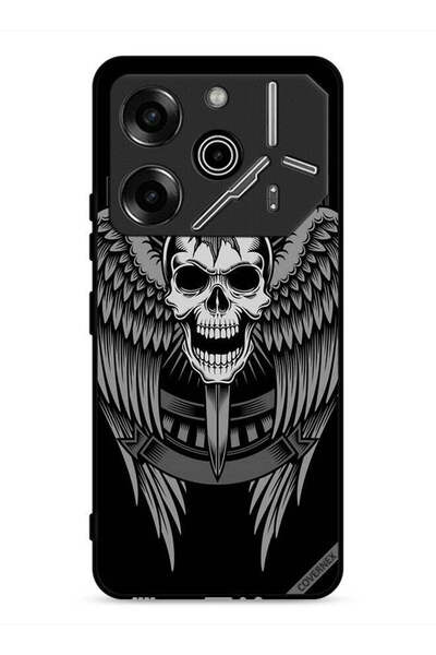 Covernex غطاء حماية لهاتف تكنو بوفا 6 برو 5G بتصميم جمجمة وأجنحة نسر