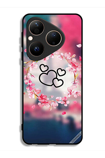 Covernex غطاء حماية لهاتف هواوي بيورا 80 بتصميم قلوب ومشبك فني