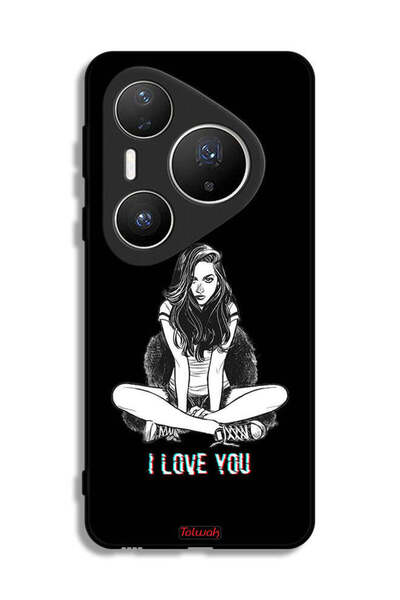 Tolwak غطاء حماية لهاتف هواوي بيورا 80 برو - لوحة فنية "أحبك"