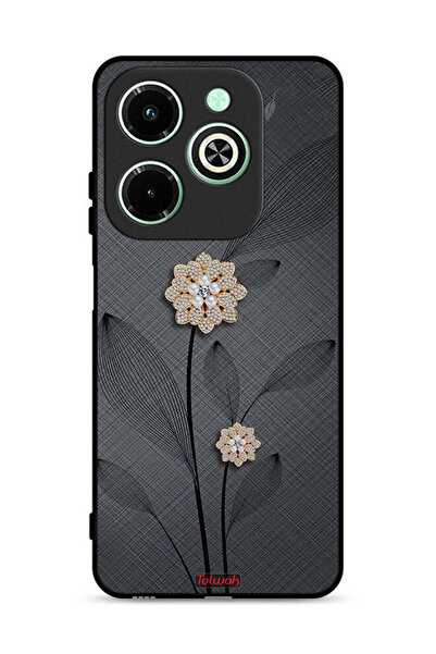 Tolwak غطاء حماية لهاتف Infinix Hot 40i 4G برسومات زهور ماسية
