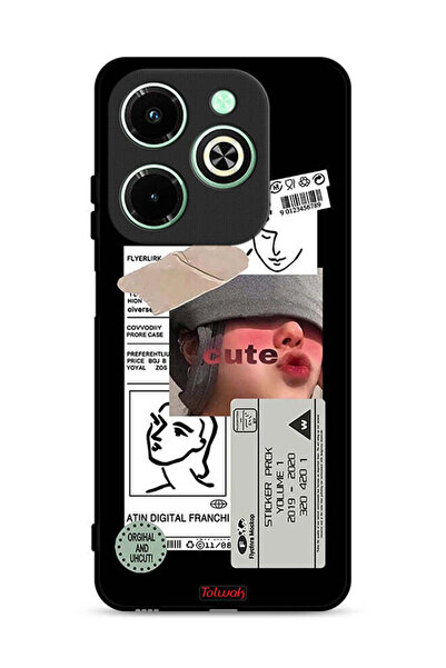 Tolwak غطاء حماية لهاتف Infinix Hot 40i 4G بملصق لطيف