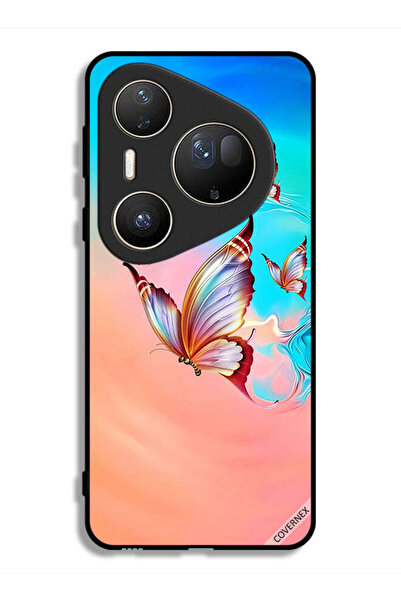 Covernex غطاء حماية فائق لهاتف هواوي بيورا 80 - فراشات تحلق فوق لون الطلاء