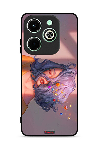 Tolwak غطاء حماية لهاتف Infinix Hot 40i 4G برسومات فتاة وفضاء