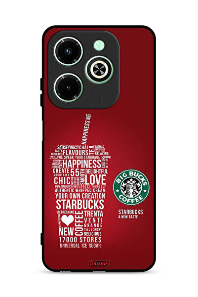 Tolwak غطاء حماية لجهاز Infinix Hot 40i 4G بملصق قهوة