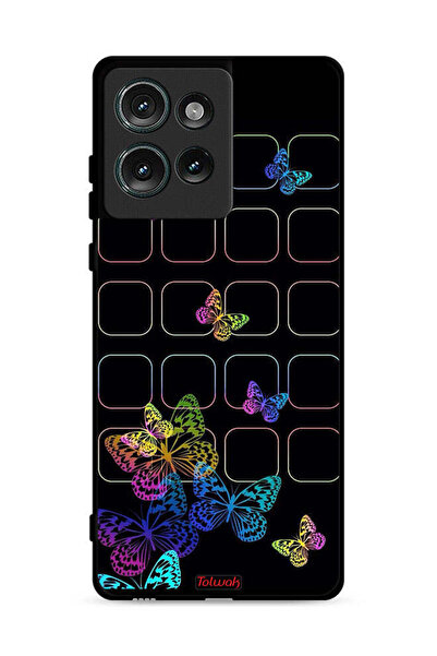 Tolwak غطاء حماية لهاتف موتورولا إيدج 50 بنقشة فراشات ملونة