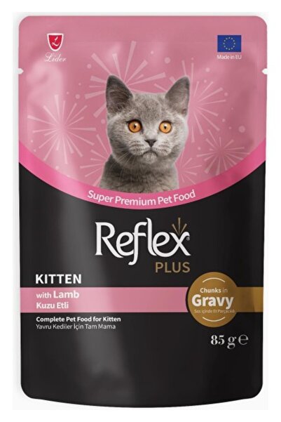 Reflex Plus Sos Içinde Et Parçacıklı Kuzu Etli Yavru Kedi Maması 85 gr