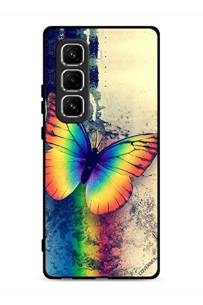 Covernex غطاء حماية لهاتف Infinix Hot 50 Pro 4G بتصميم فراشة قوس قزح عتيقة
