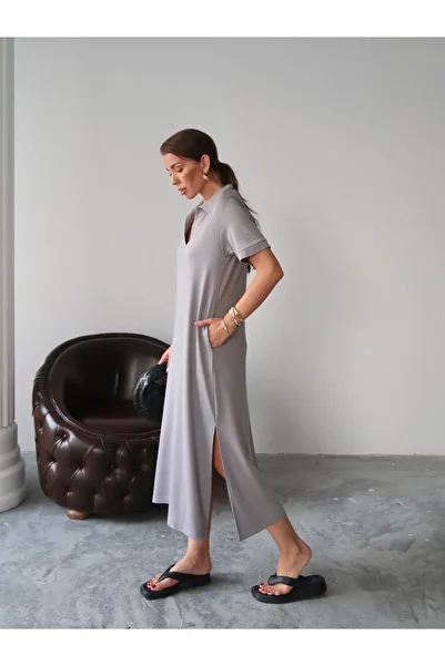 Paw Garage Women's Penny Long Polo Neck Pocket Dress