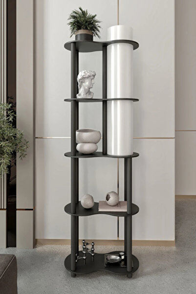 RAVILO Sperenza Dekoratif Raflı Lambader Siyah