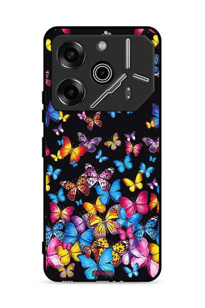 Tolwak غطاء حماية لهاتف تكنو بوفا 6 برو 5G بنقشة فراشات ملونة