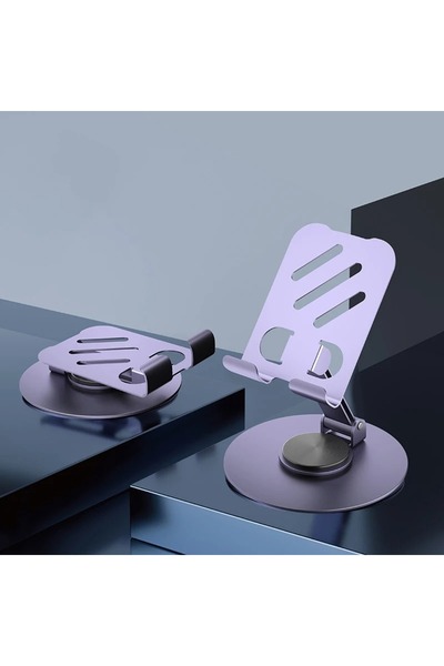 HocaFone High Quality Metal 360 Rotatable Adjustable Phone and Tablet Holder Desk Top Stand Black