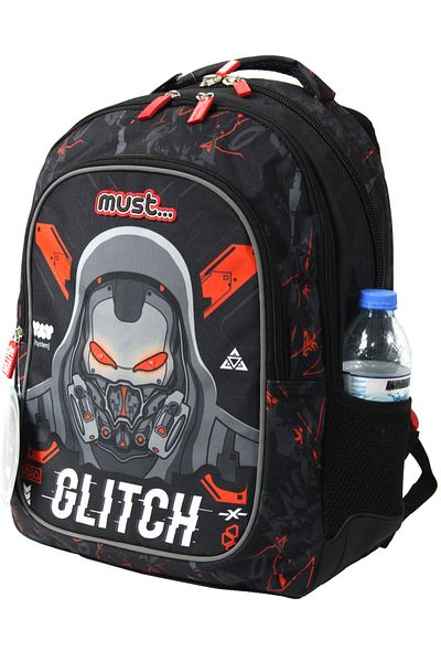 MUST 584970 Glitch Primary School Backpack-Black