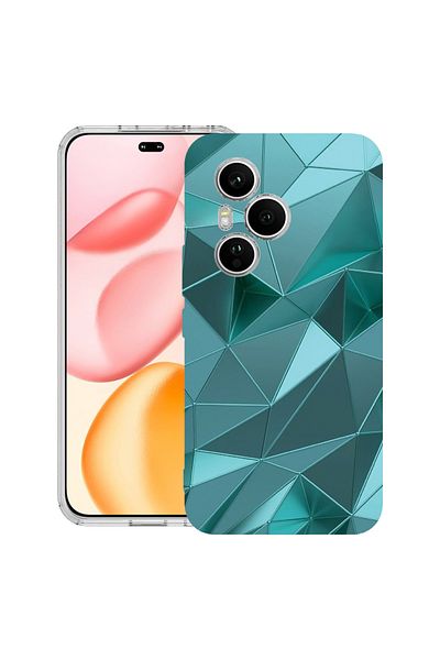 bestcase Carcasă transparentă din silicon pentru Honor 400 Pro, mozaic verde, 2036424 T 1251