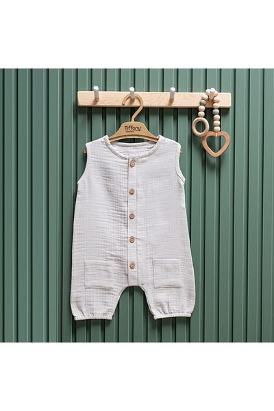 Tiffany Baby Kıds Tiffany Baby Muslin Theme Short Tank Jumpsuit 26023