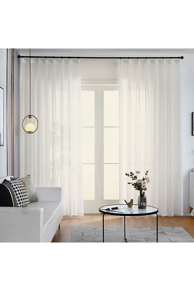 Decor Fashion Home SET 2 Sheer curtains with wide drapes